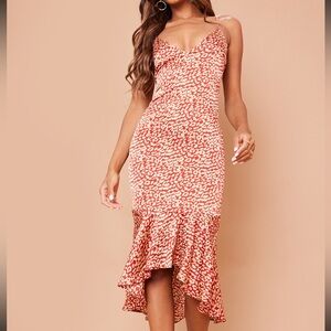 Sexy, red and tan cheetah print dress – NWT